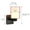 Design House Oslo Indoor 1-Light Wall Sconce, Frosted Glass, Matte Black