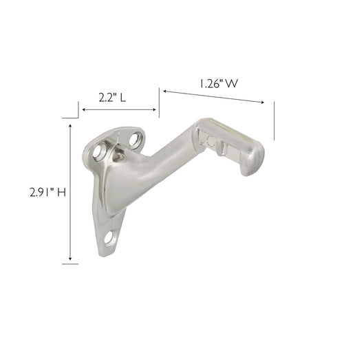 Design House Standard Handrail Bracket Satin Nickel 5-Pack