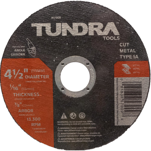 Tundra Tools 57909 Type 1A (Thin Metal Cutting) Abrasive Wheel 2 PAK