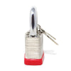 Premier Lock 2-5/8 Nickel Plated Laminated Steel Keyed Padlock with Vinyl Bumper and 2 Keys