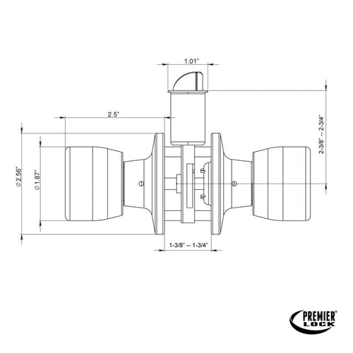 Premier Lock Stainless Steel Passage Door Knob- Tubular Carded