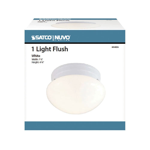 Satco 1 LIGHT Small Mushroom Flush