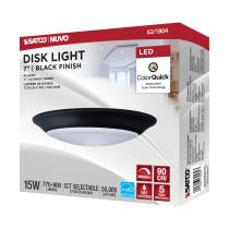 Satco 62-1804 7 LED Disk Light Black Finish