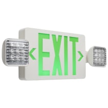 Satco 67-120 Exit/Light DH - Green White Finish