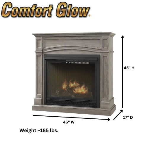 World Marketing Comfort Glow Dual Fuel Ventless Gas Fireplace w/ Remote Heats Up To 1200 sq ft - GFD4605R