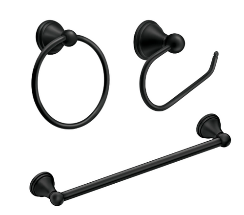 Moen Preston Paper Holder, 18 Towel Bar, Towel Ring Accessory Kit