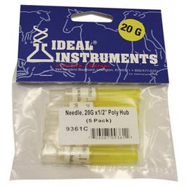 Poly Hub Injection Livestock Injection Needles, Disposable, 1/2-In. Poly Hub, 20-Ga., 5-Pk ...