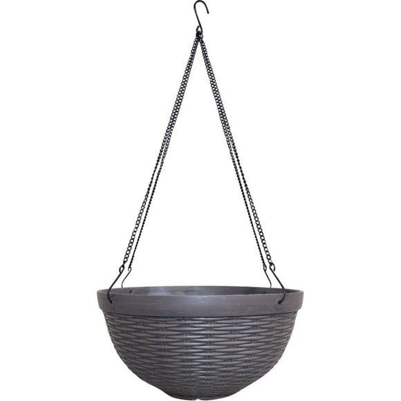 JAMAICA WICKER HANGING BASKET WITH METAL DISPLAY