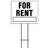 For Rent Sign, White & Black Plastic, 19 x 24-In.