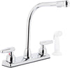 LDR Industries Double Handle Decor Kitchen Faucet With Spray