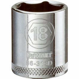 Metric Shallow Socket, 6-Point, 3/8-In. Drive, 18mm
