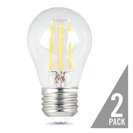 LED Light Bulbs, E26, Clear, Dimmable, 500 Lumens, 6-Watts, 2-Pk.