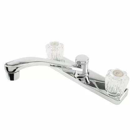 B & K Industries KITCHEN FAUCET Two Acrylic Handle with Black Spray | Square Base