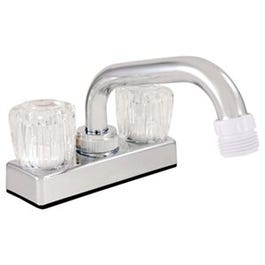 Laundry Faucet, 2-Acrylic Handles, Chrome, 4-In. Centerset