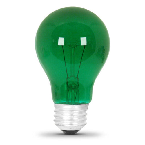 Feit Electric 25-Watt A19 Transparent Green Incandescent Party Light
