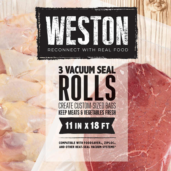 Weston® Vacuum Sealer Bags, 11 In X 18 Ft Roll 3-Pack