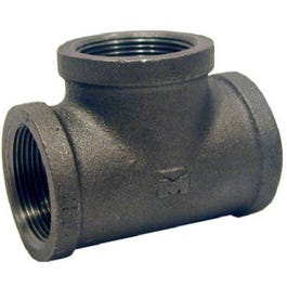 Pipe Fitting, Black Equal Tee, 1-1/2-In.