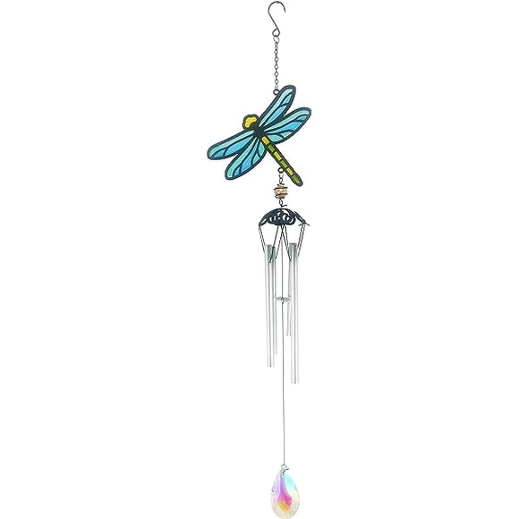 Red Carpet Studios 10562 Windchime Beautiful Metal and Glass 31-Inch Suncatcher Wind Chime with S-Hook, Butterfly
