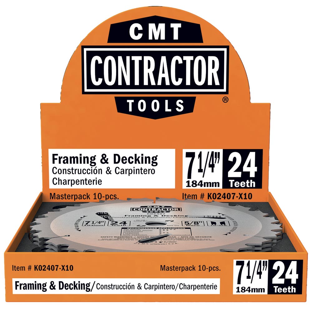 CMT K02407-X10 ITK Contractor Framing/Decking Saw Blade Masterpack, 7-1/4 x  24 Tooth (10 Pack) In Perry, NY Burt's Lumber  Building Supply