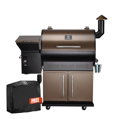 Z Grills Wood Pellet Grill BBQ Smoker Digital Control with Cover Silver ZPG-700D