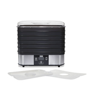 6-Tray Black Food Dehydrator with Temperature Sensor