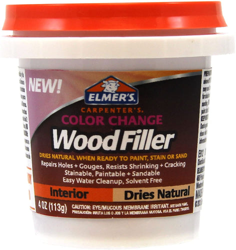 Elmer's E912 4 oz. Carpenter's Color Change Wood Filler, Natural