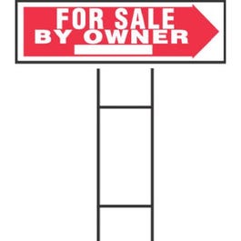 For Sale By Owner Sign, Plastic, 10 x 24-In.