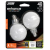 Feit Electric 3.8W (40W Replacement) Soft White (2700K) G16 1/2 (E12 Base) Frost Filament LED Bulb (2-Pack)
