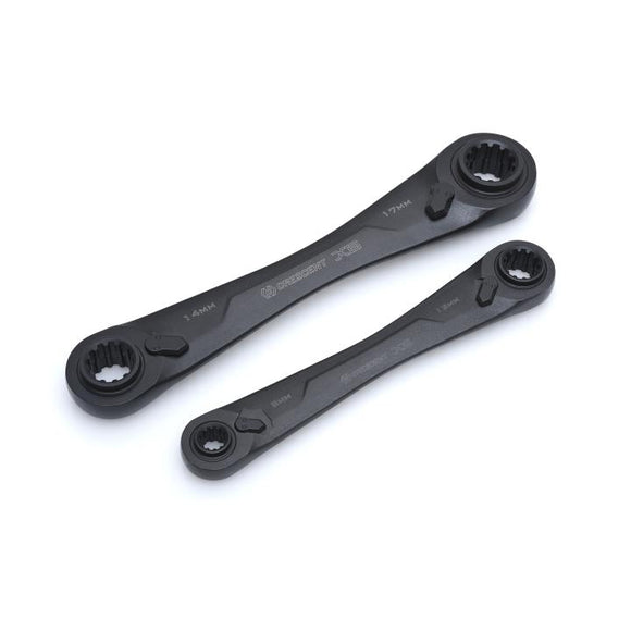 Crescent 2 Pc. X6™ 4-in-1 Black Oxide Spline Ratcheting Metric Wrench Set (2 Pc)