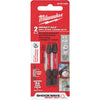 Milwaukee Shockwave #1 and #2 ECX 2 In. Power Impact Screwdriver Bit (2-Pack)