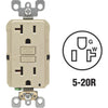 Leviton SmartlockPro Self-Test 20A Ivory Commercial Grade Rounded Corner 5-20R GFCI Outlet