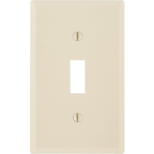 Leviton 1-Gang Plastic Toggle Switch Wall Plate, Ivory