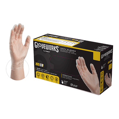 GlovePlus Vinyl Disposable Gloves M Clear 100 pk