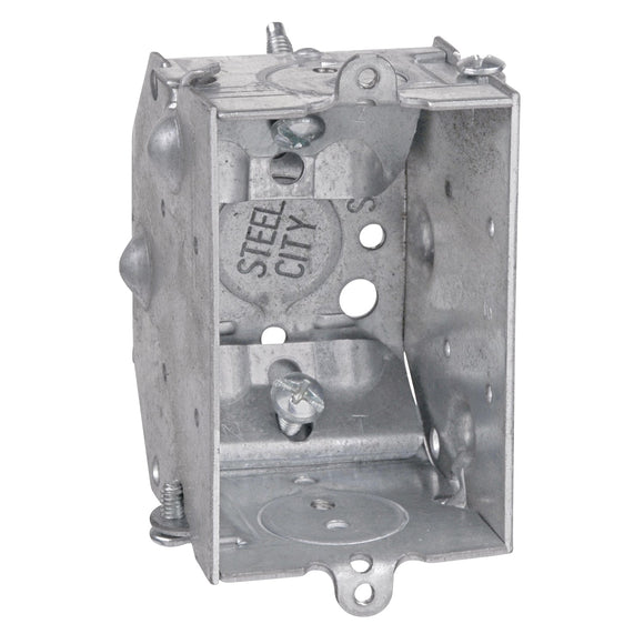 Thomas & Betts Steel City Gangable Switch Box with Beveled Non-Metallic Cable Clamps - 3 x 2 x 2.2