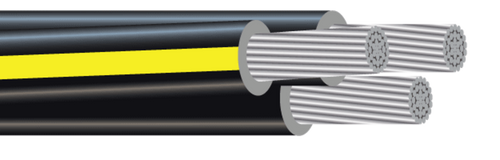 Southwire 500 ft. 2-2-2-4 / 3 URD Aluminum Quadriplex Underground Cable Black