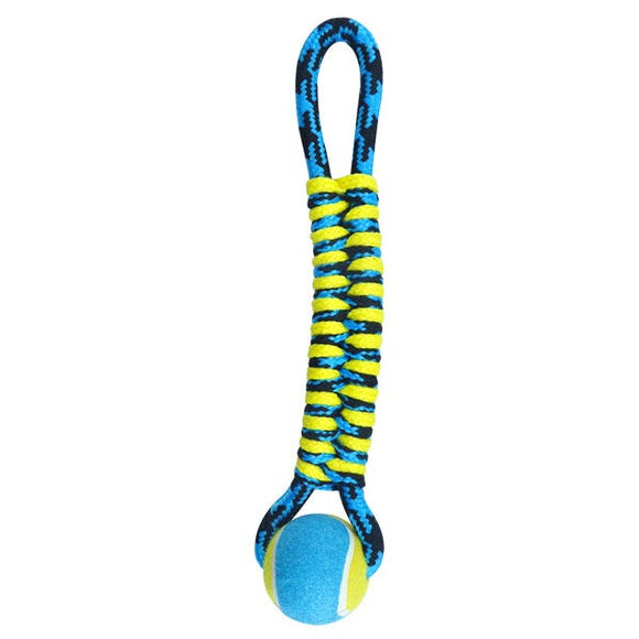 Boss Pet Park Blvd Paracord Rope Twisted Tug With Tennis Blue