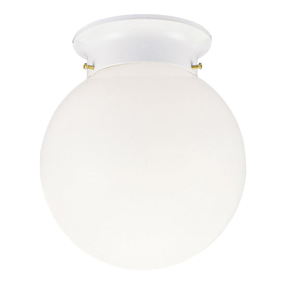 Design House Glass Ceiling Fixture in White Opal 7-Inch by 6-Inch